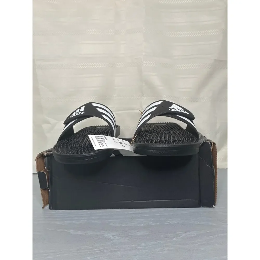 Adidas Adissage Massage Slide Sandals Black White Mens 13/Womens 14
